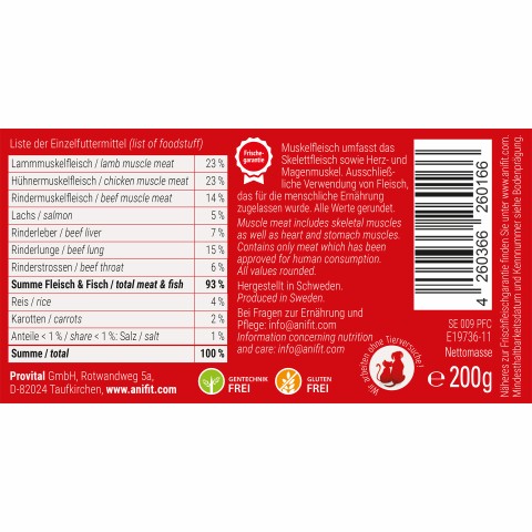 Dog Wet pet food Shepherd's Pan (Schäfers Pfanne) 200g 6 Piece -5- Anifit