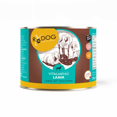 Dog Wet pet food RyDog Vital Menu Lamb (Vitalmenü Lamm) 200g 6 Piece -1- Anifit